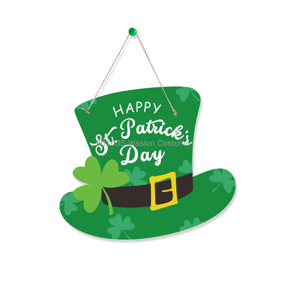 St Patricks Sign Day Door Welcome Decor Shamrock Accessories Kitchen Front Door St Patrick Paper Board Doorplate Door Sign