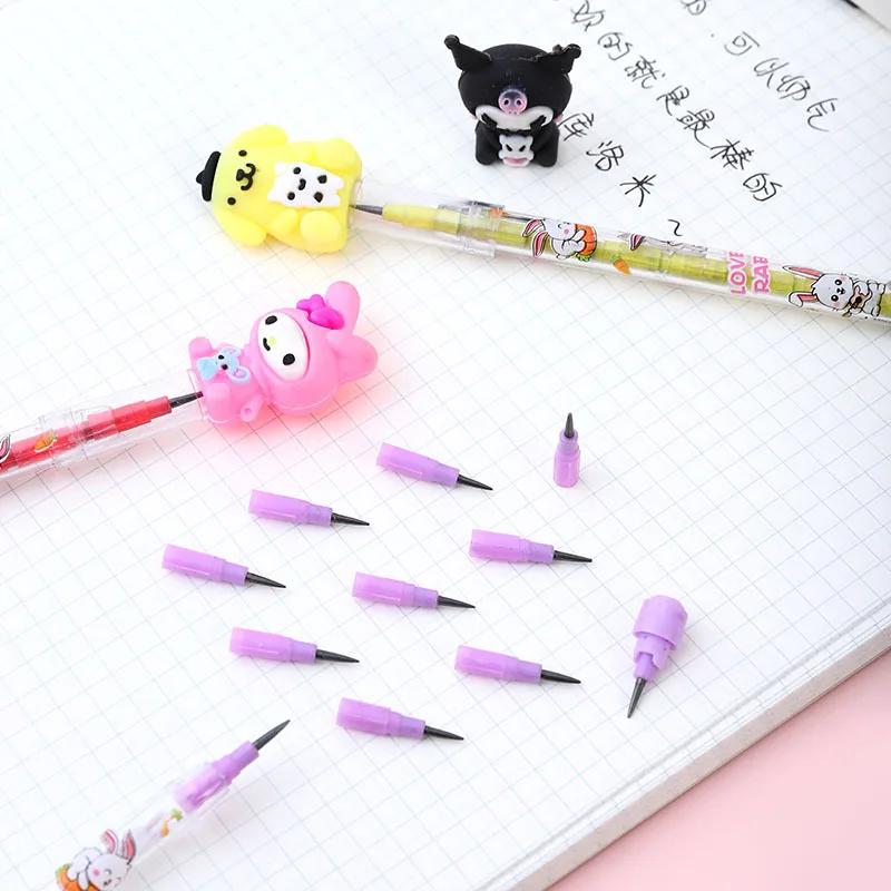 Imagem -04 - Sanrio Kulomi no Sharpening Pencil Cute Styling Egg Pen Núcleo de Chumbo Substituível Trabalho de Aluno Preto 05 mm 12 Pcs 24 Pcs 48 Pcs Novo Estilo