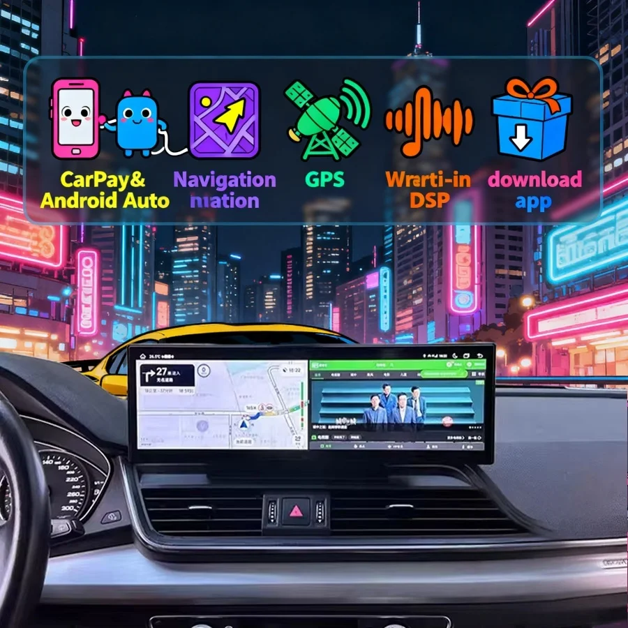 14.9inch Screen For Audi Q5 Q5L Sq5 2018-2022 Wireless CarPlay Android Autoradio Stereo Car GPS Multimedia Video Player HeadUnit