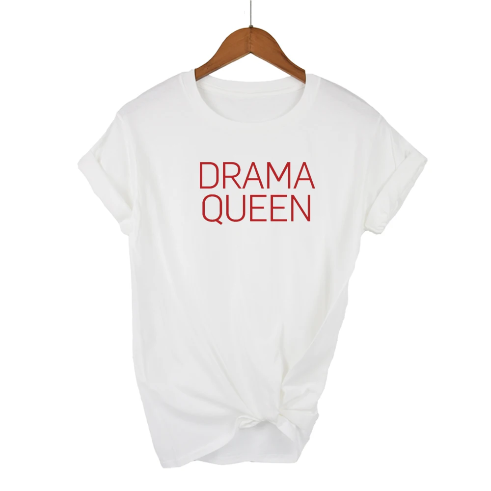 Drama Queen Letter Print T Shirt Women Short Sleeve O Neck Loose Tshirt 2020 Summer Fashion Women Tee Shirt Tops