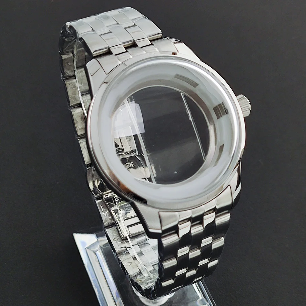 33mm/40mm NH35 men's and women's stainless steel cocktails case for NH35 NH36 movement curved glass watch case