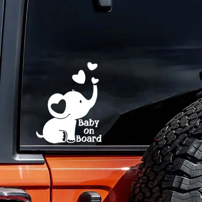 Car Decals for Youth Featuring an Elephant Perfect for Decorating The Rear Window A Vital Safety Reminder for Mothers And Their