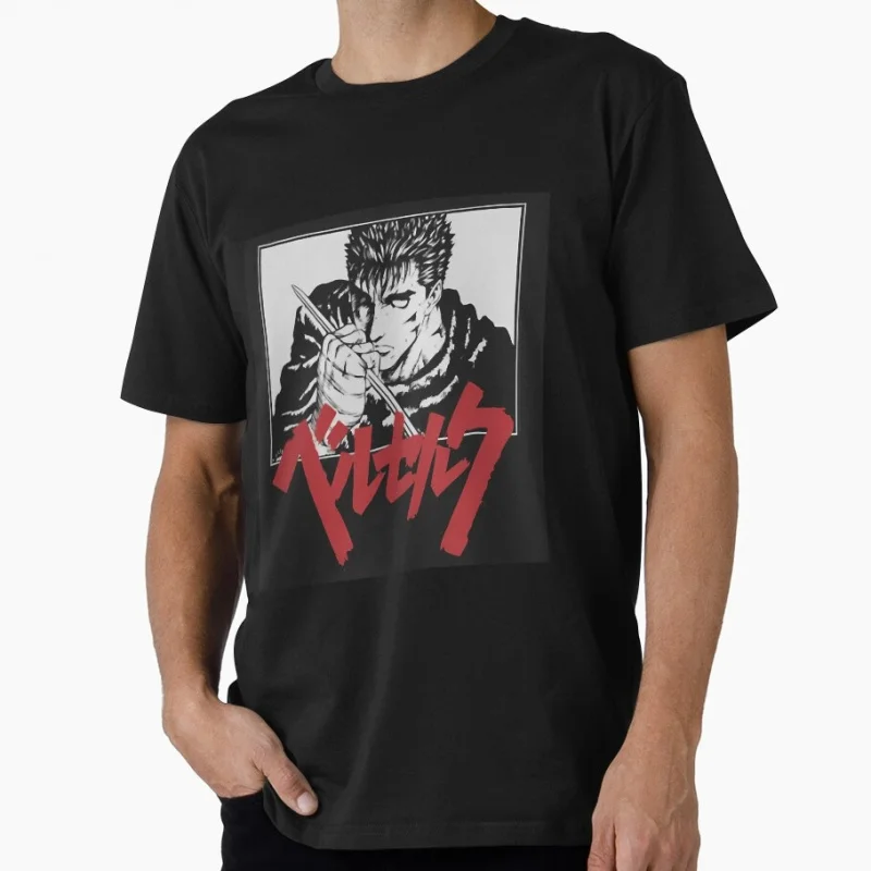 

0922 Guts Berserk Japanese Anime Gift t shirt 100% cotton print clothing Swordsman Manga Graphic Tee Y2K clothes Large size Tops
