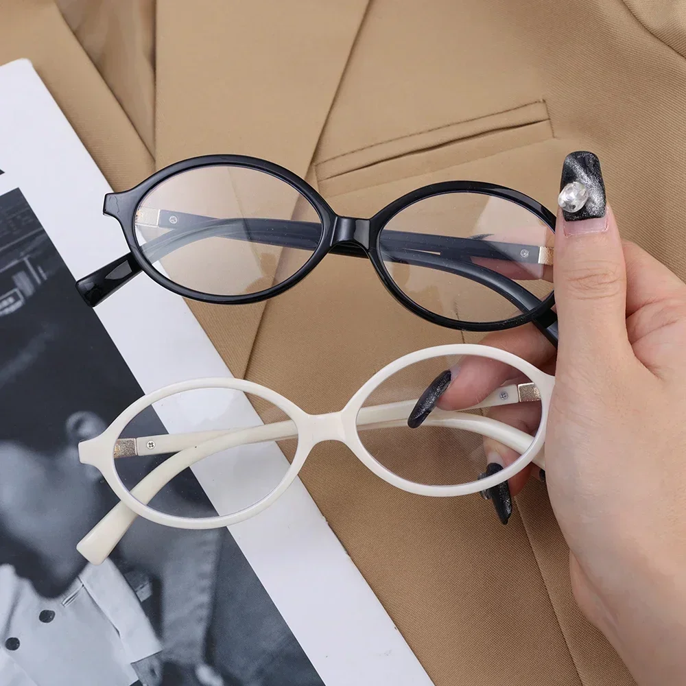 Retro-Ovalbrille für Damen im Leoparden-Design, süße, coole Brillen im Trend-Stil, Marken-Lesebrille, Computerbrille mit Blaulichtfilter – Detail 18