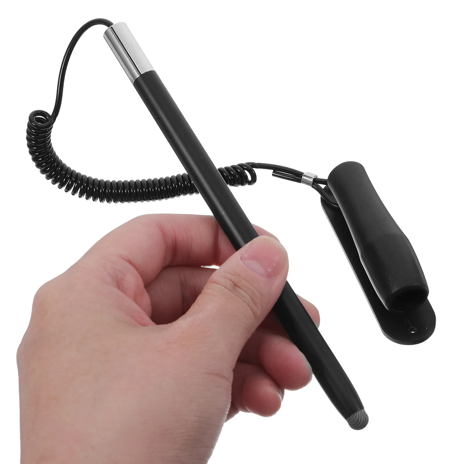 Retractable Capacitive Stylus Pen Multifunctional Spring Base with Holder High Precision Soft Tip for Touchscreen Tablet Phone
