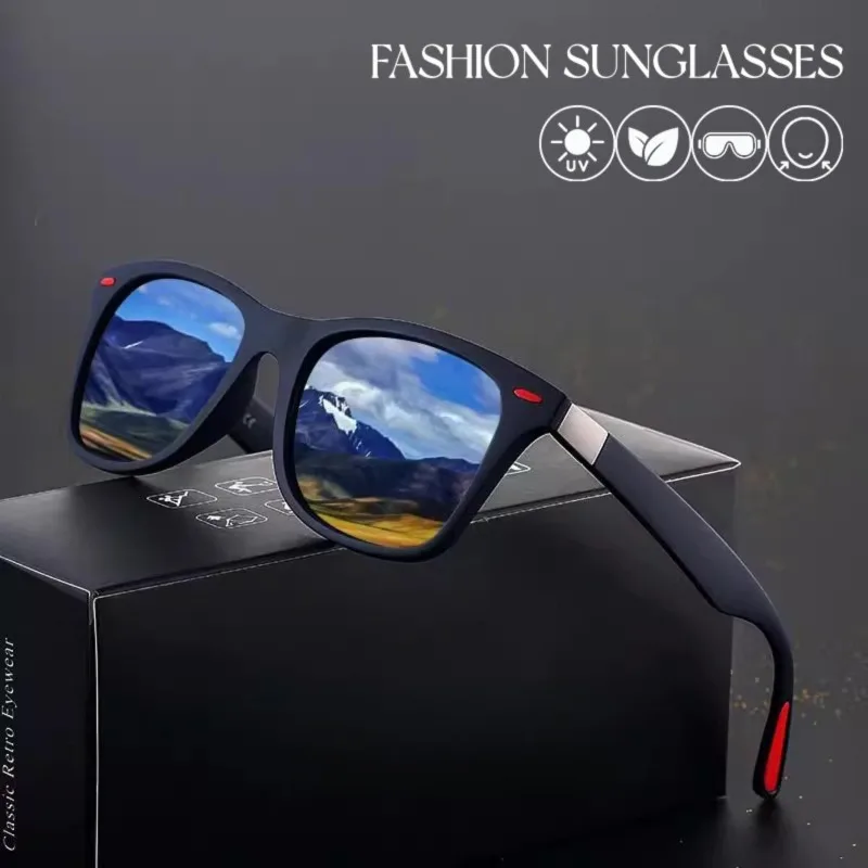Vintage Square Sunglasses Driver Glasses Fishing Riding Driving Outdoor Fashion Sports Shade Glasses UV400 Protection Eyewear