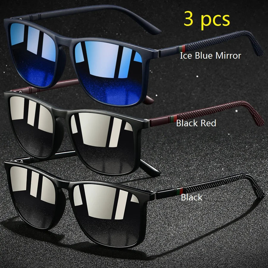 3PCS Mode Vintage Überprüfen Quadrat Sonnenbrille Männer Frauen Fahren Angeln Luxus Marke Designer Sonnenbrille Retro UV400 Brillen – Detail 7