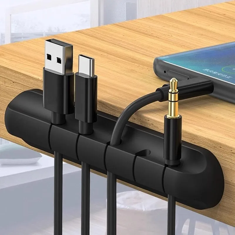 Flexible Cable Organizer 3/5/7 Hole Cable Management Clips for USB Charging Cable Nightstand Power Cord Mouse Cable Fixation