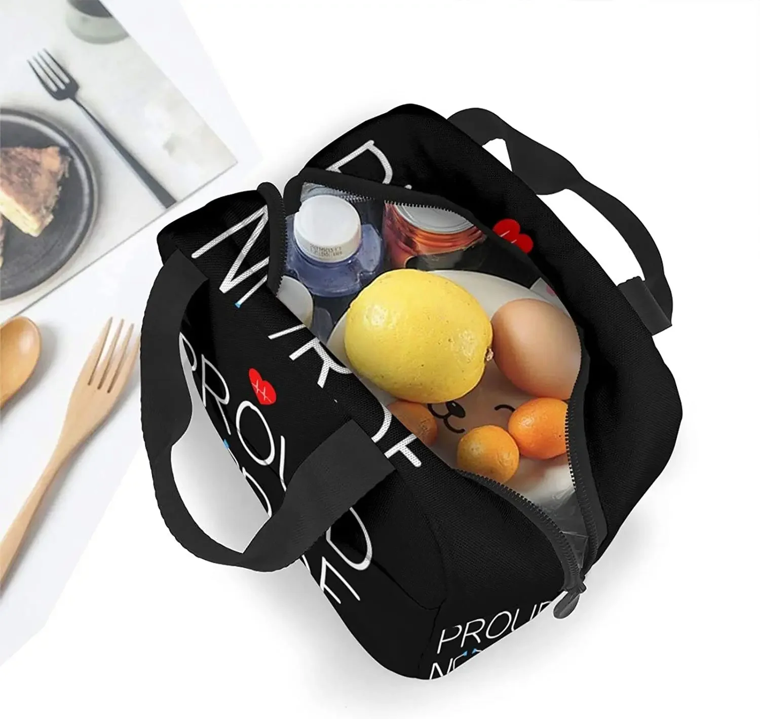 Nurse Theme Lunch Bag for Women Insulated Tote Bag Reusable Cooler Lunch Box for Work Picnic Travel