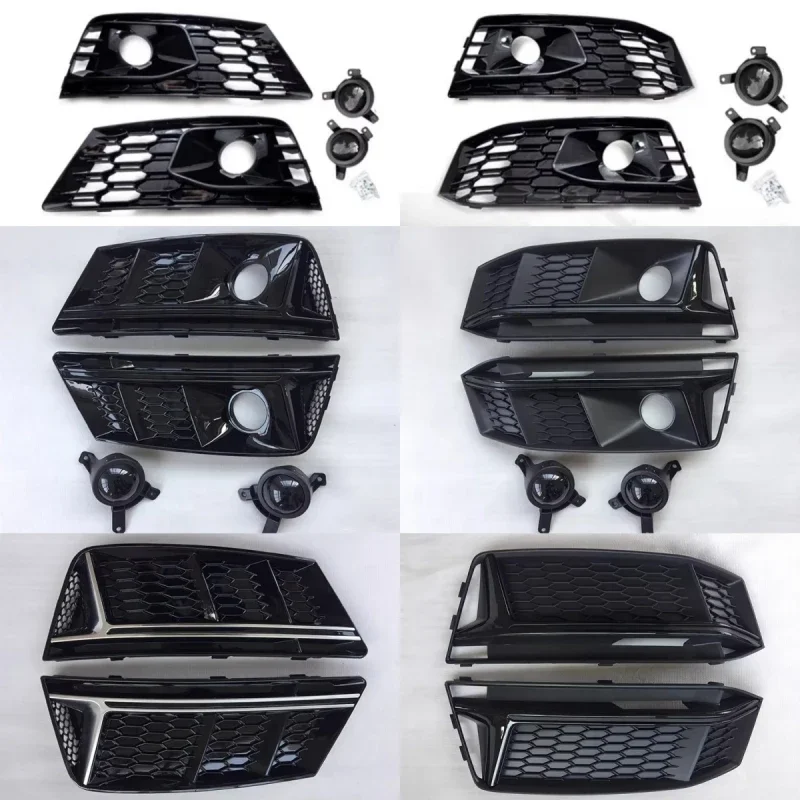Fog Lamp Frame Decorative ACC Probe for Audi A4L Standard & Sports Edition 17-19 Modified S4 Fog Light Grille