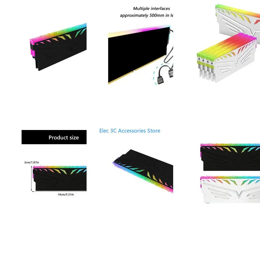 Y51A ARGB Lighting Enhances RAMs Heatsink for Superior Cooling and Dynamic RGBs Lighting in DDR Memory Module