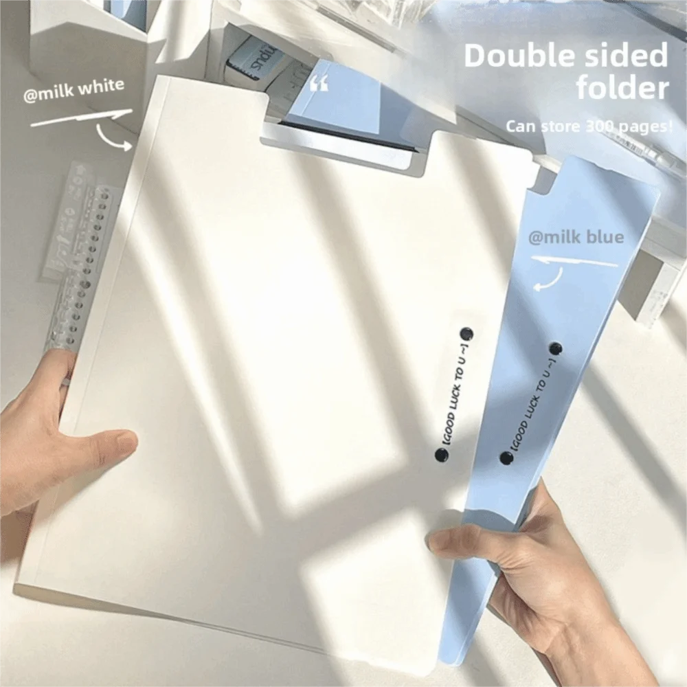 

Durable Multi Functional A4 File Folder Large Capacity Double Clips Clipboard Writing Pad Office Use