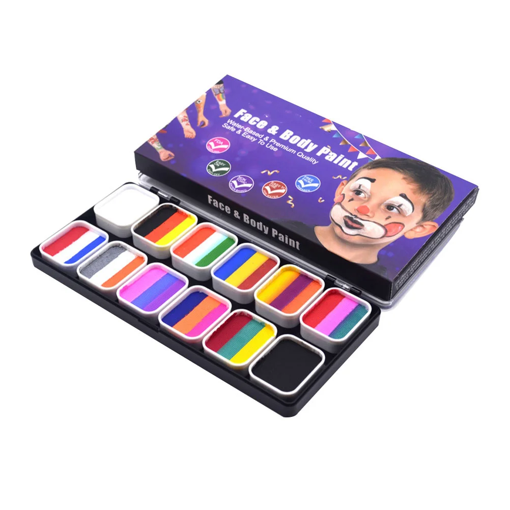 1 Box wasserlösliches Körperbemalungspigment, Farbsortiment, Halloween-Make-up, Gesichtsbemalung, sanftes, langlebiges Pigment