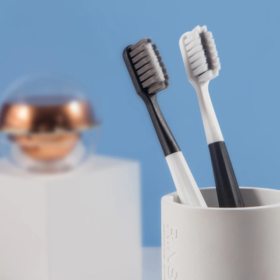 High-density brush wire toothbrush with square hole Ten thousand soft sik two color brush wirel l black and white optional