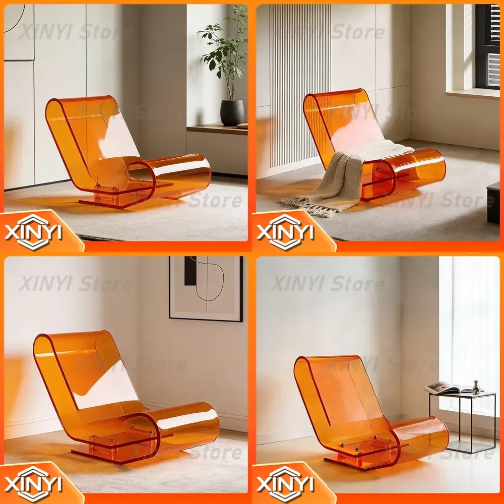 Acrylic Single Chair for Modern Living Room for Lazy Chair for Recliner Sofa for Comfortable Back Chair for Casual Seating