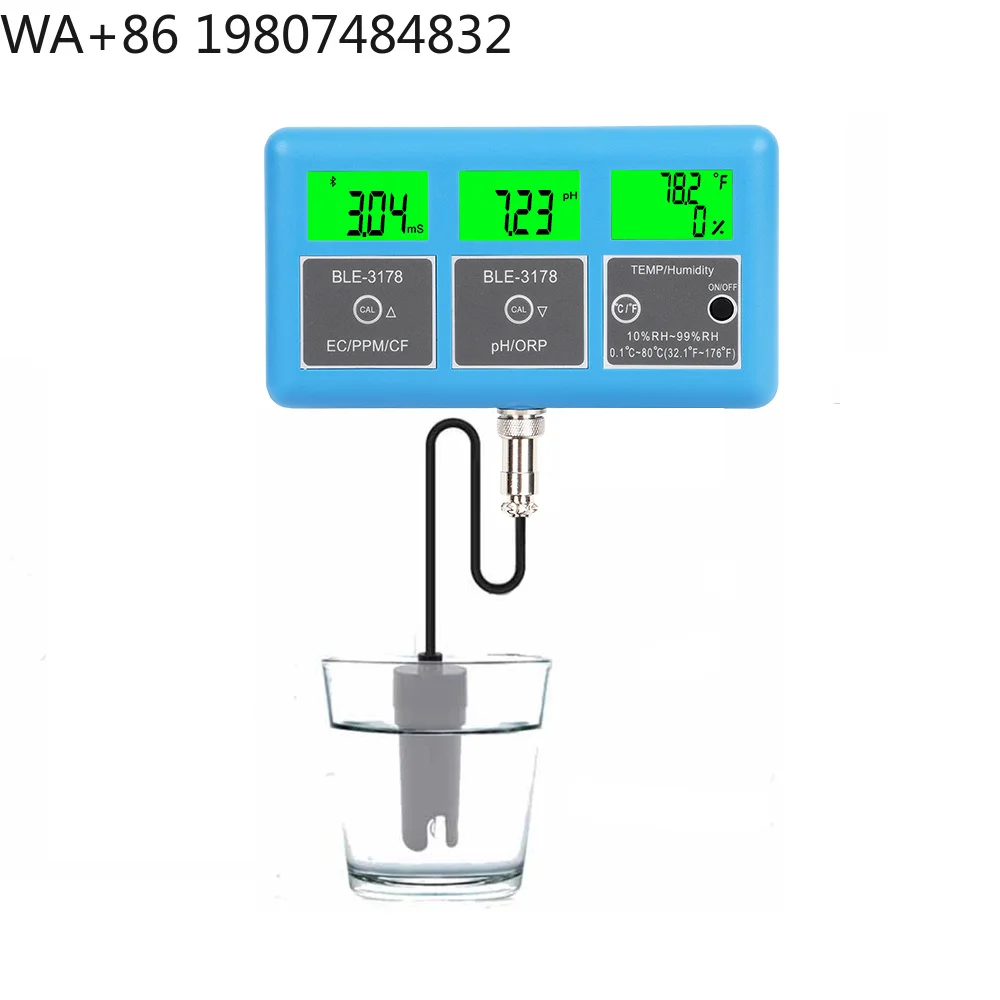 Bluetooth 7-in-1 Online Swimming Pool Water Quality  PH ORP TDS CF Humidity Temp Aquaculture Detection Instrument