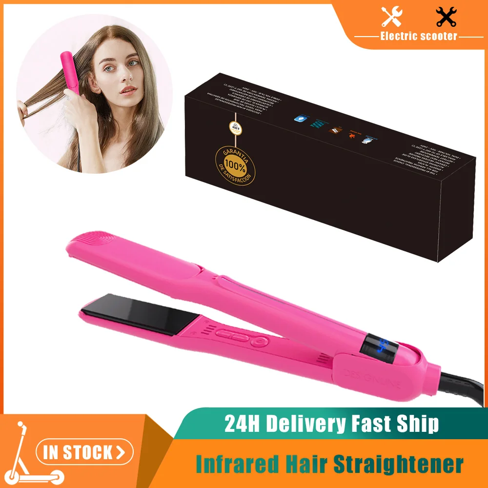 Infrared Hair Straightener Unique Rose Professional Titanium Flat Iron Instant Heating Curling Iron Salon Straightening Styling