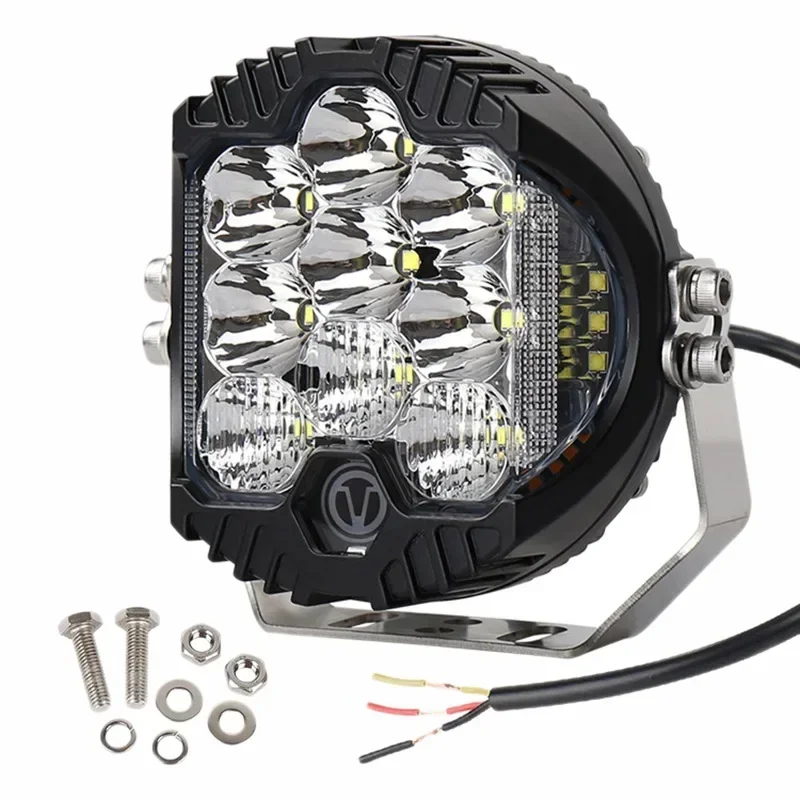 Durable  Three-sided Luminous 7-inch 90W Work Light Car Off-road LED Car Light High-brightness Modified Spotlight