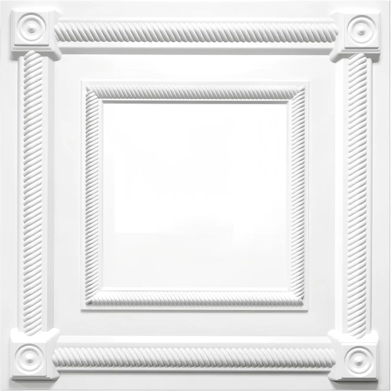 

Набор из 12 ПВХ-панелей для подвесного потолка, 24x24 дюйма, белые, для клеевого монтажа, покрывают 48 кв. футов