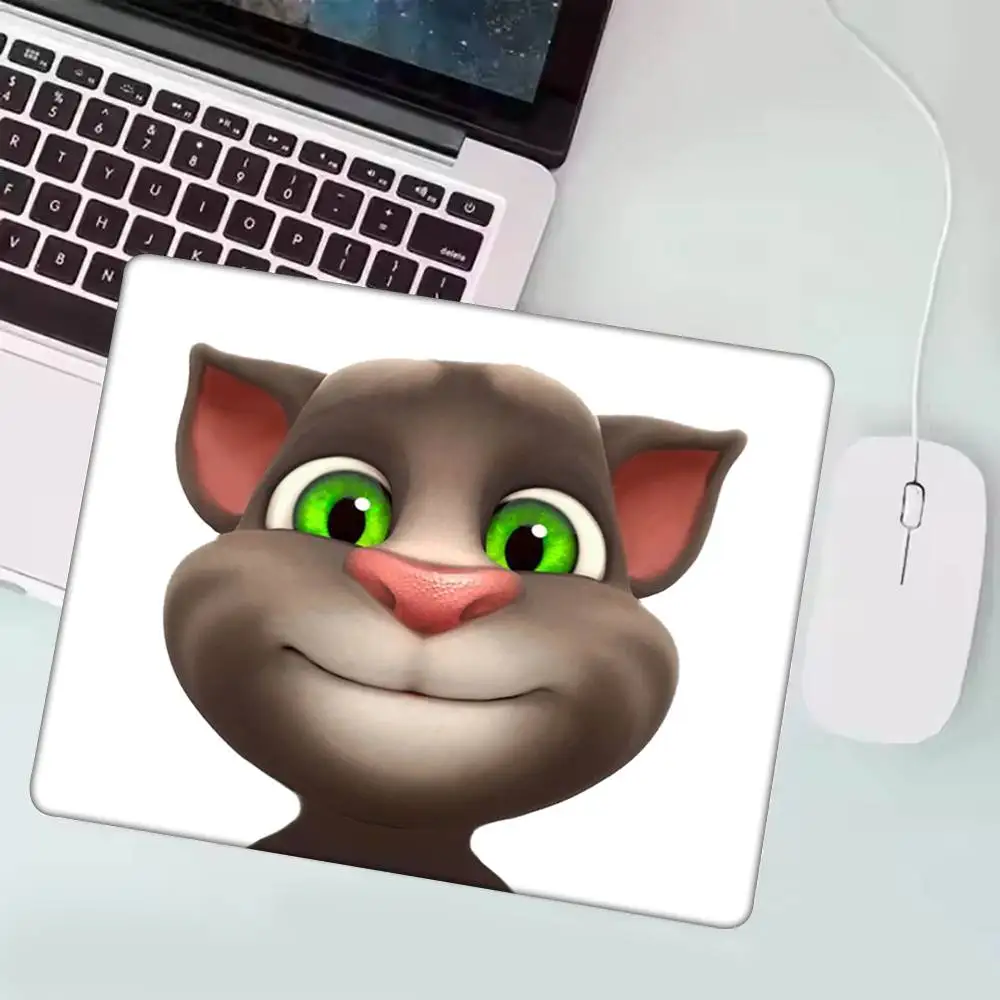 1 قطعة لوحة ماوس T-Tom Cat الحديثة LockEdge الصغيرة للاعبين وسادة مكتب الكمبيوتر مستطيلة المضادة للانزلاق المطاط