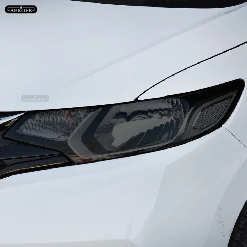 Car Headlight Protection Tint Film Smoke Black TPU Protective Transparent Sticker For Honda Fit GK Jazz 2015-2019 Accessories