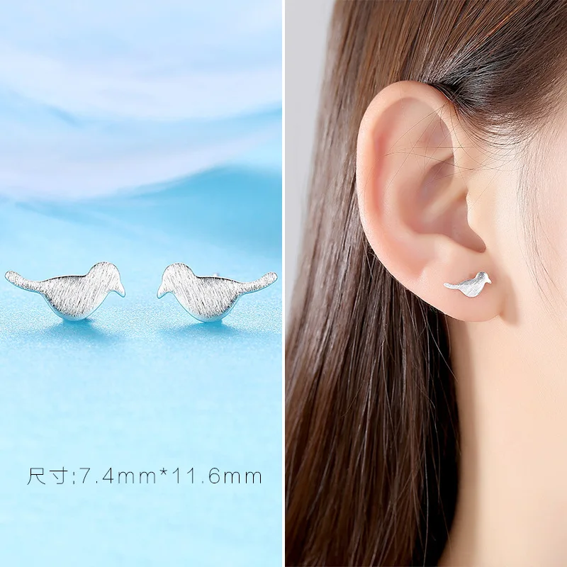 2021 Exquisite Little Bird Earring New Design Women Colorful Enamel Glaze Stud Earrings Fashion Silver Color Jewelry Accessories