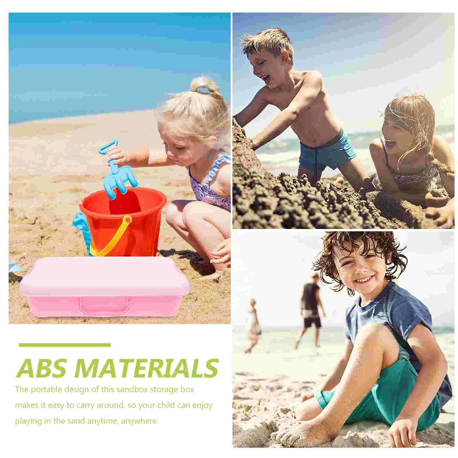 Sand Table Storage Box Portable Bins Activity Trays with Lids Airtight Beach Toys Kids for Handheld Packing Child