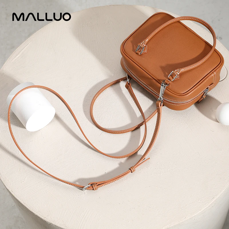 Cowhide Women Handbag Genuine Leather Versatile Shoulder Crossbody Bag Soft Messenger Bags Ladies Light Luxury Small Square Bag