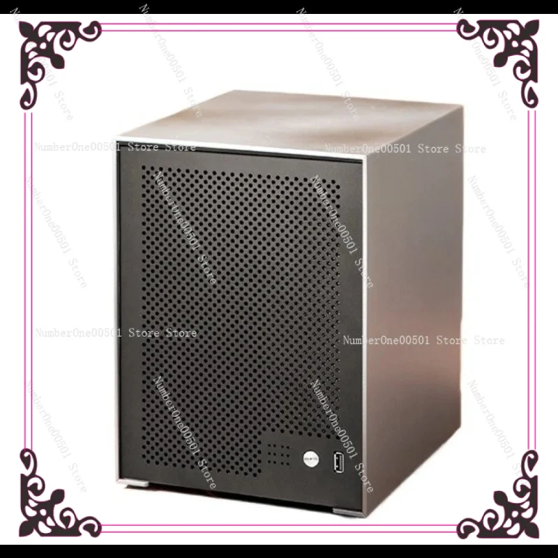 

6-Bay Aluminum NAS Case Mini ITX Server Chassis with 1U Power Supply Compatible with Freenas/Black Synology Sagittarius Model