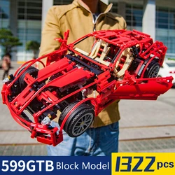 1322pcs Technical Formula Racing Car 599GTB 1:10 Model Building Blocks Sets Educational DIY Bricks Toys  8070