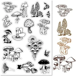Mushroom Clear Stamps Silicone Stamp Seal Transparent Silicone Stamps for Cards Making Mother's Day Father's Day DIY Scrapbook