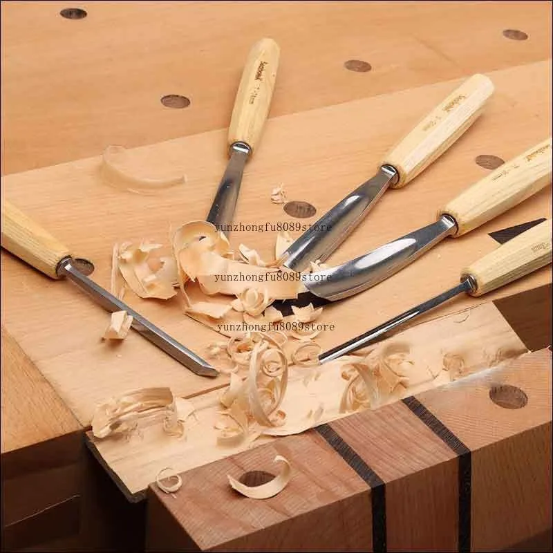 12pcs Professional Wood Chisel Set Cr V 60 Steel Blades Stainless Steel Home DIY Woodworking Carving Tools Kit