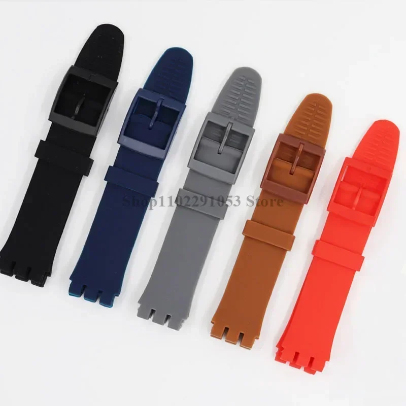 16mm 17mm 19mm 20mm Silicone Soft Bracelet for Swatch Colorful Rubber Watch Band Men Sport Replacement Wrist Strap Accessories