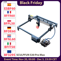 Sculpfun S30 Pro Max 20W Laser Engraver Cutter, Automatic Air-Assist, Laser Focus, 32-Bit Motherboard, Replaceable Lens, Laser