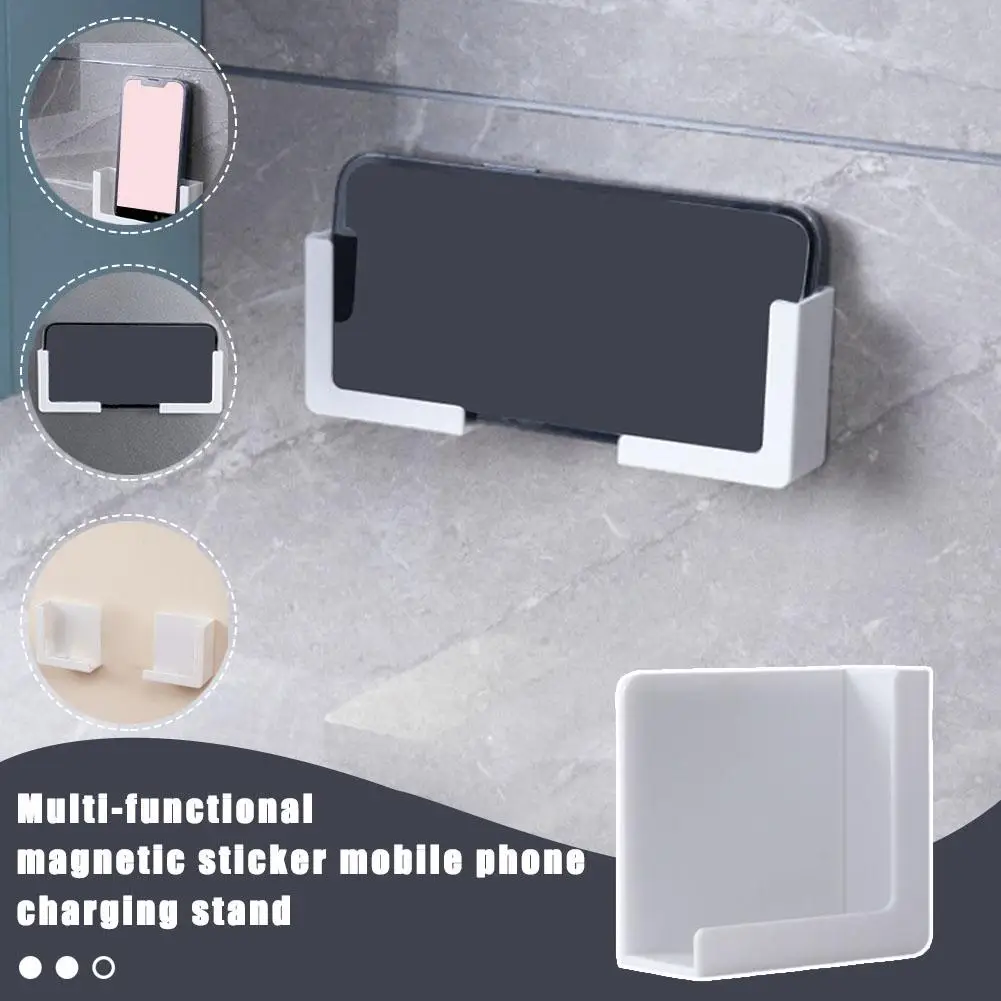 1pcs Wall Mounted Storage Box Multifunction Punch Free Holder TV DIY Organizer Charging Plug Control Phone Remote Mobile St K2I1