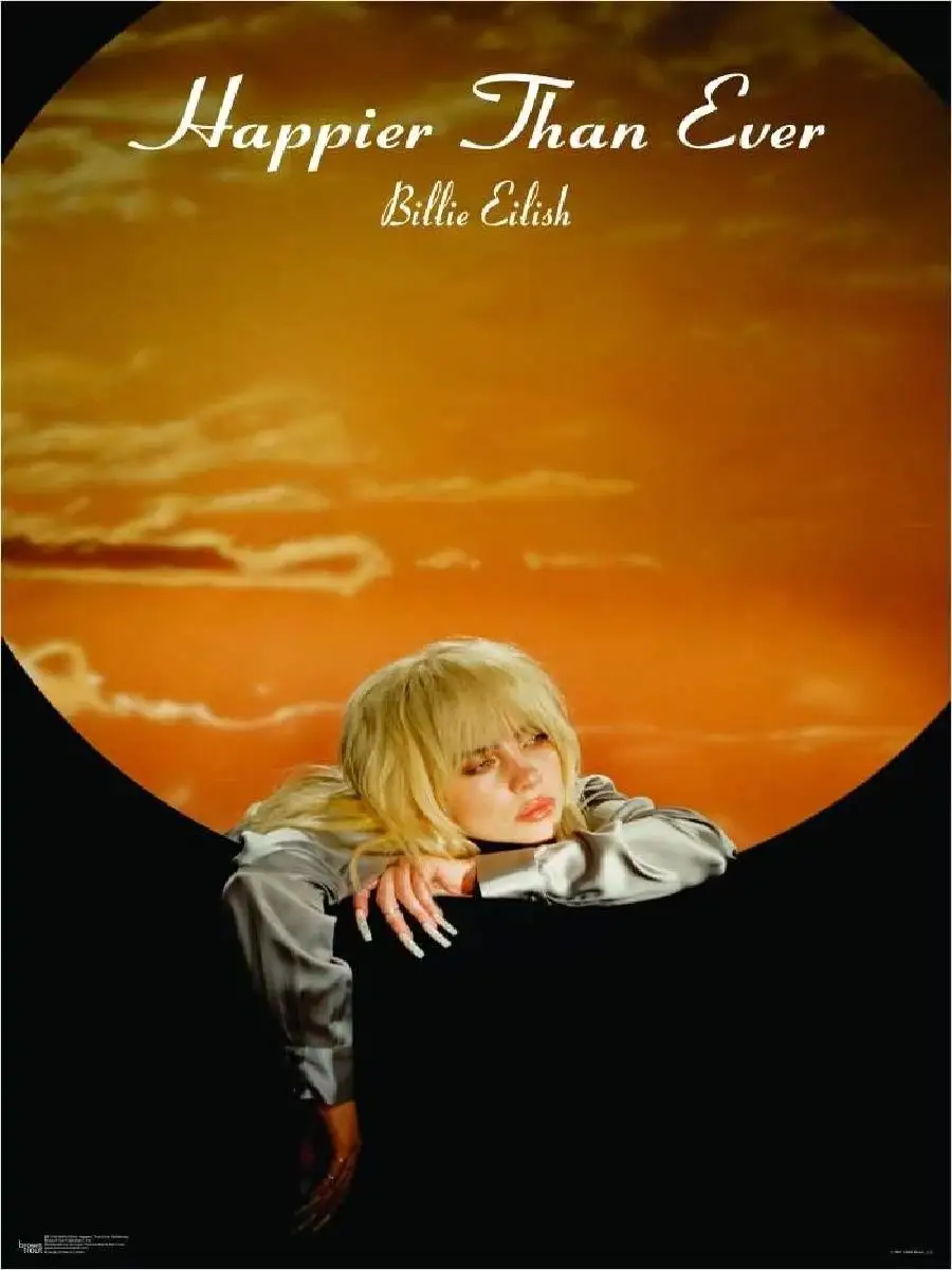 Billie Eilish Poster Art Canvas Wall Decor Music Fans Room Picture Happier Than Ever Album Singer Home Gift