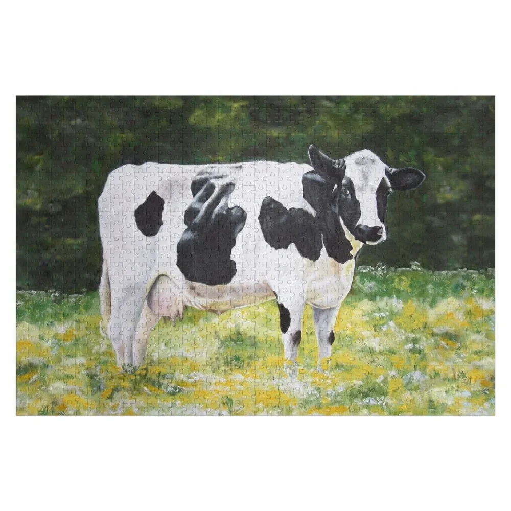 

Holstein Friesian cow in a field of buttercups and daisies Jigsaw Puzzle Jigsaw Custom Diorama Accessories Puzzle