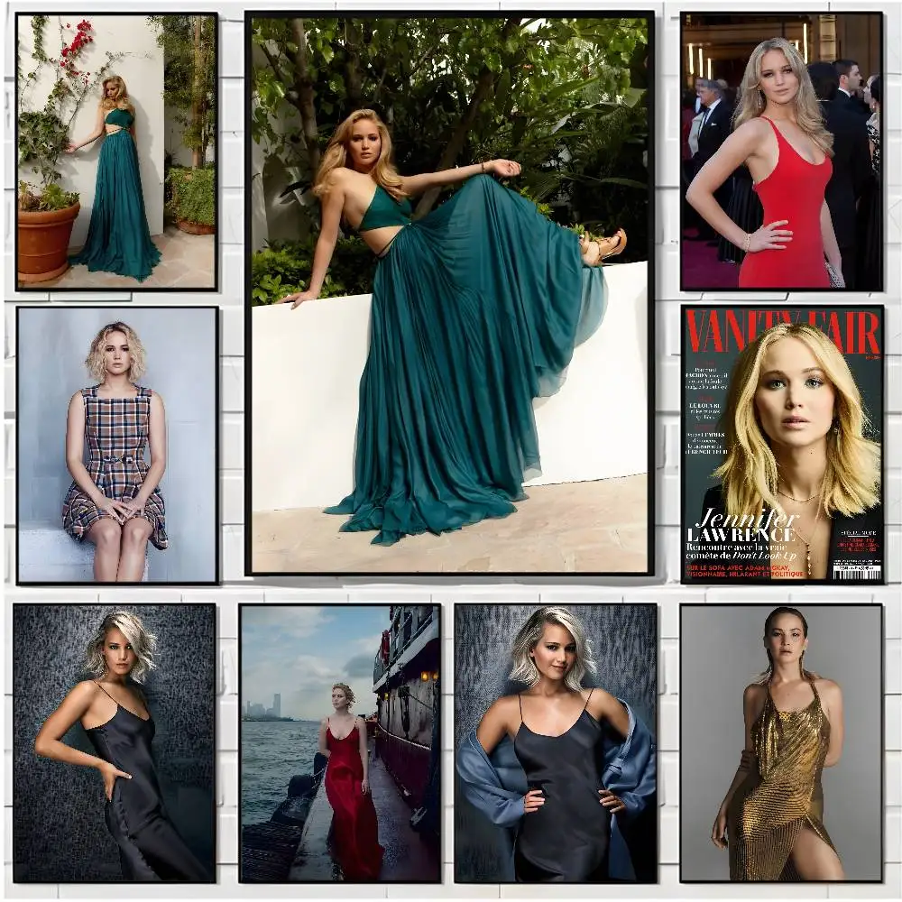 

J-Jennifer L-Lawrence Poster HD art poster for home living room bar office decoration sticky waterproof