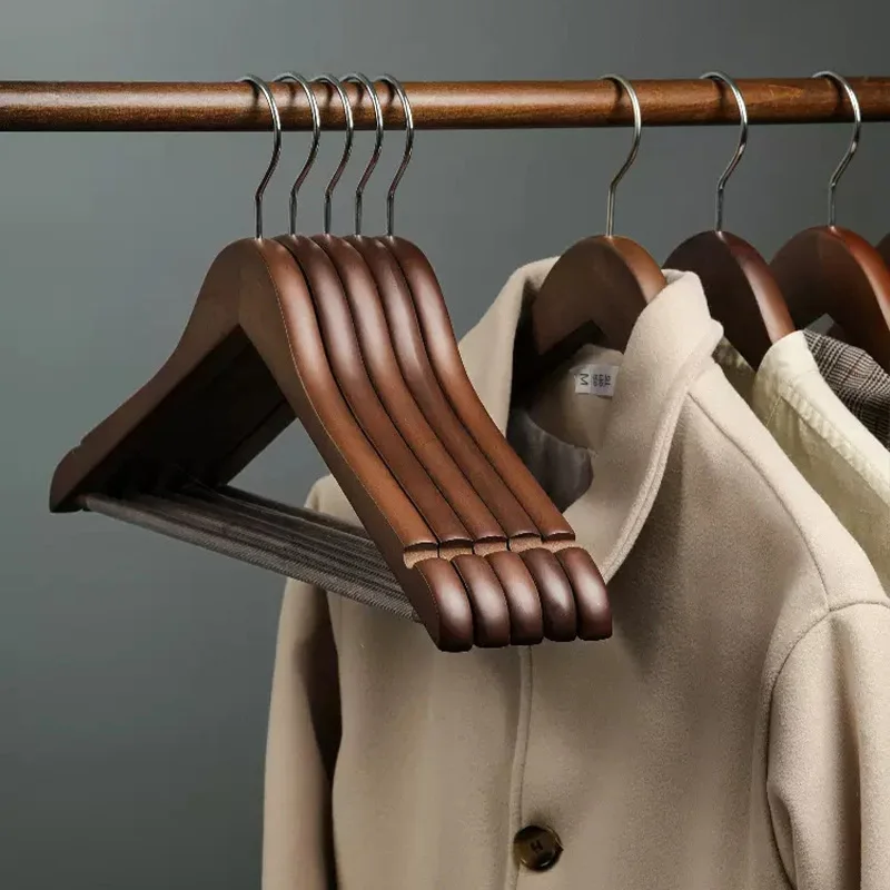 Hotel clothes Hanger thick Solid Wood luxury jacket hanger Wardrobe Brace For Clothing Coat Hanging Shelf Closet Organizer