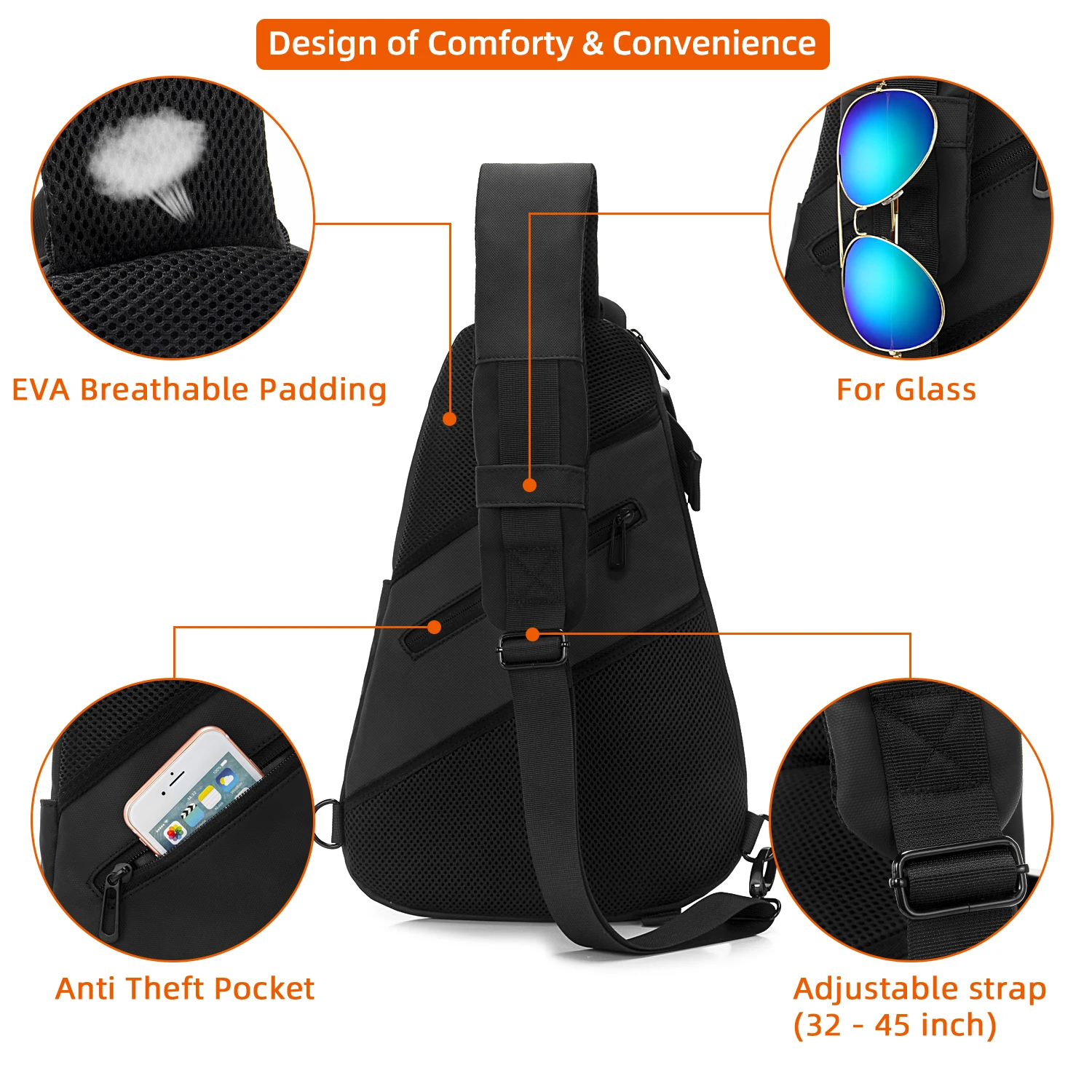 Fashion men's messenger bag, waterproof and scratch-resistant multifunctional shoulder bag, essential for outdoor sports