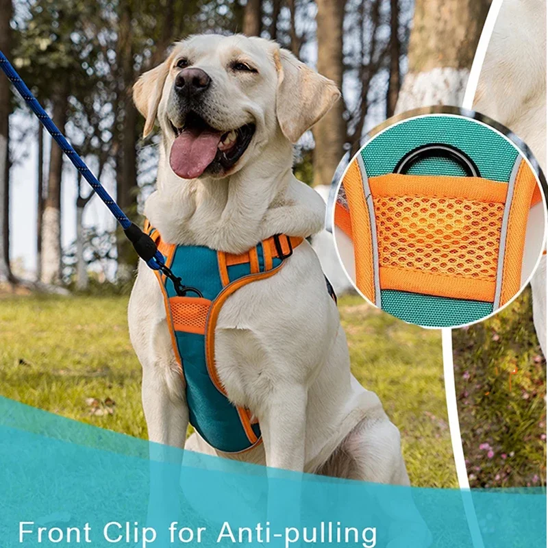 Reflective Safety Pet Dog Harness and Leash Set for Medium Large Dogs Chest Strap Adjustable Pet Product Labrador Husky Supplies