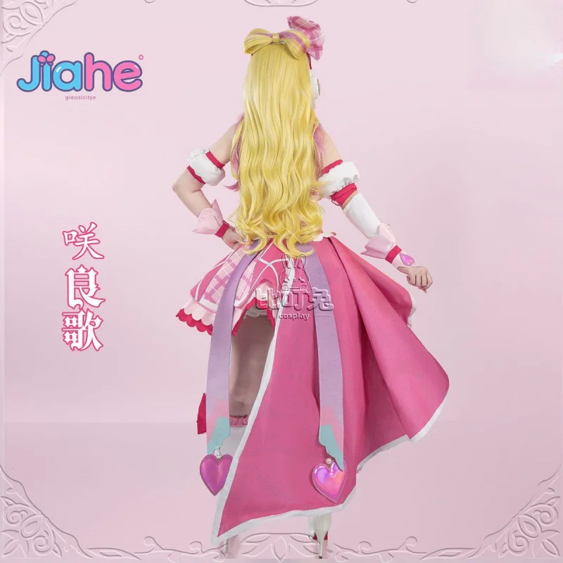 

You and Idol Precure♪ Sakura Uta Cosplay Costume Halloween Carnival Women Sweet Pink Lolita Dress Accessories Props Wig Uniform