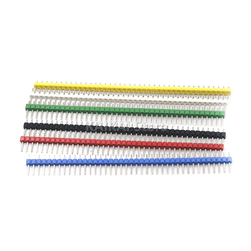 6 Stks/set Pin Header Connector Mannelijke 2.54Mm Pitch Pin Header Strip Enkele Rij 40 Pin Connector Kit Voor Printplaat