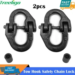 Treeligo-Crochet de remorquage de sécurité JOHammer Lock avec JOConnector, lien d'accouplement, accessoires noirs, 80 Grade, 2 paquets, 1/2 po