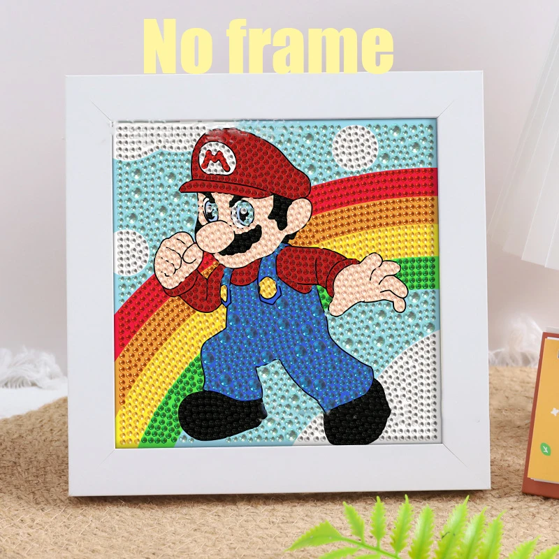 

Cartoon Super Mario Children's Handmade DIY Diamond Stickers 5D Art Painting Stickers Children's Day Interactive Canvas Toys