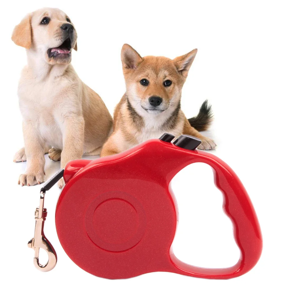 3 Meters Dog Leash Automatic Retractable Dogs Walking Lead Leash Pet Dogs Cat Lead Extending Traction Rope (Red)