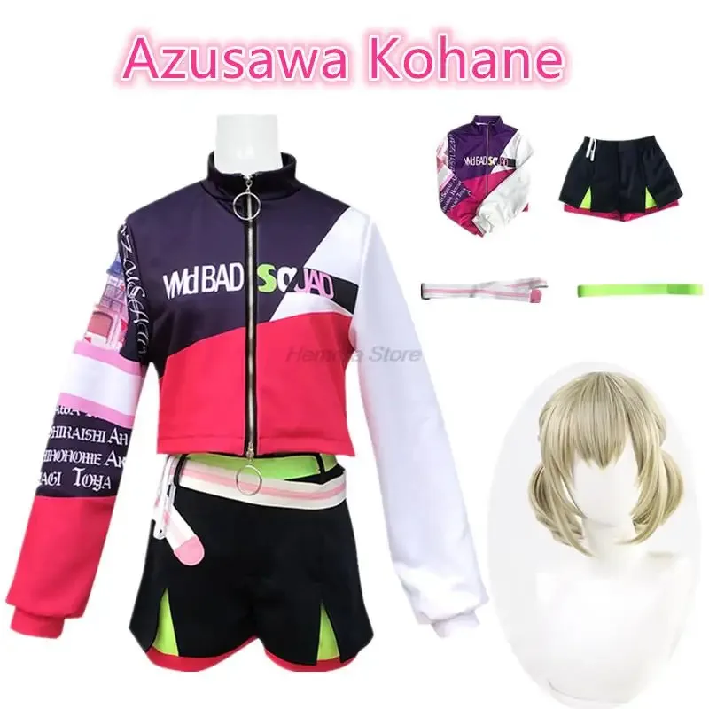 

lili 123Anime Project Sekai Colorful Stage Azusawa Kohane Cosplay Costumes Halloween Colour Jackets Carnival Costume Wig
