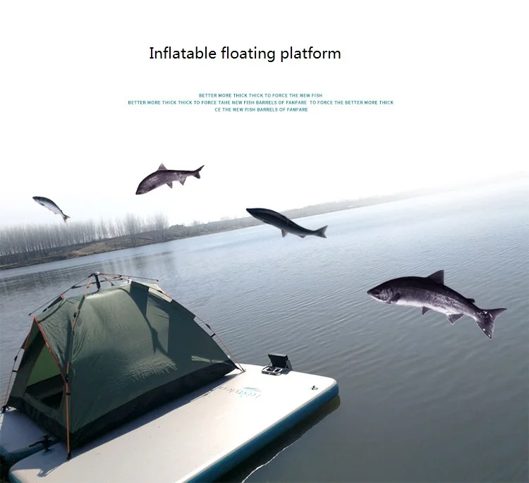 Inflatable Lake Float Multi Person Swim Deck With None Slip Surface Water Platform Floating Island Dock for Pool Lake River Fun