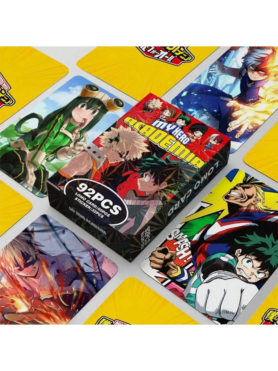 

Моя геройская академия ​ 60 шт. карты 32 шт. наклейка Hero Academia в штучной упаковке HD фотокарта ЛОМО карты аниме периферийные карты подарки
