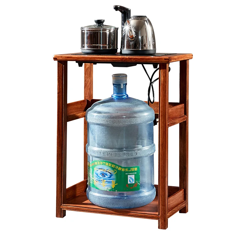 

Rosewood induction cooker small coffee table | Movable double-layer design Chinese corner table, antique mahogany sofa edgetable